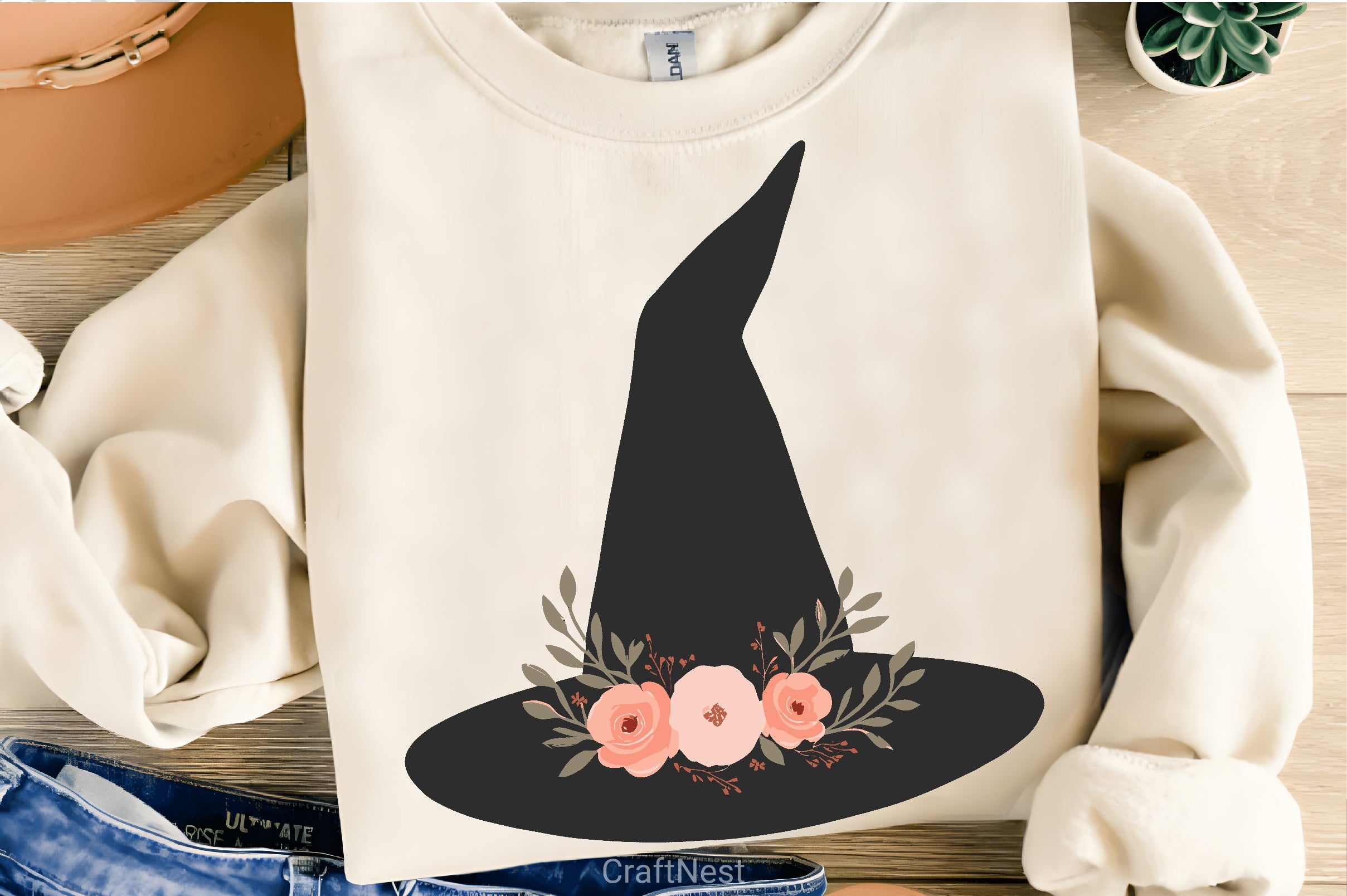 Witch Hat Peach Roses Halloween Clipart Bundle - CraftNest - Digital Crafting and Art