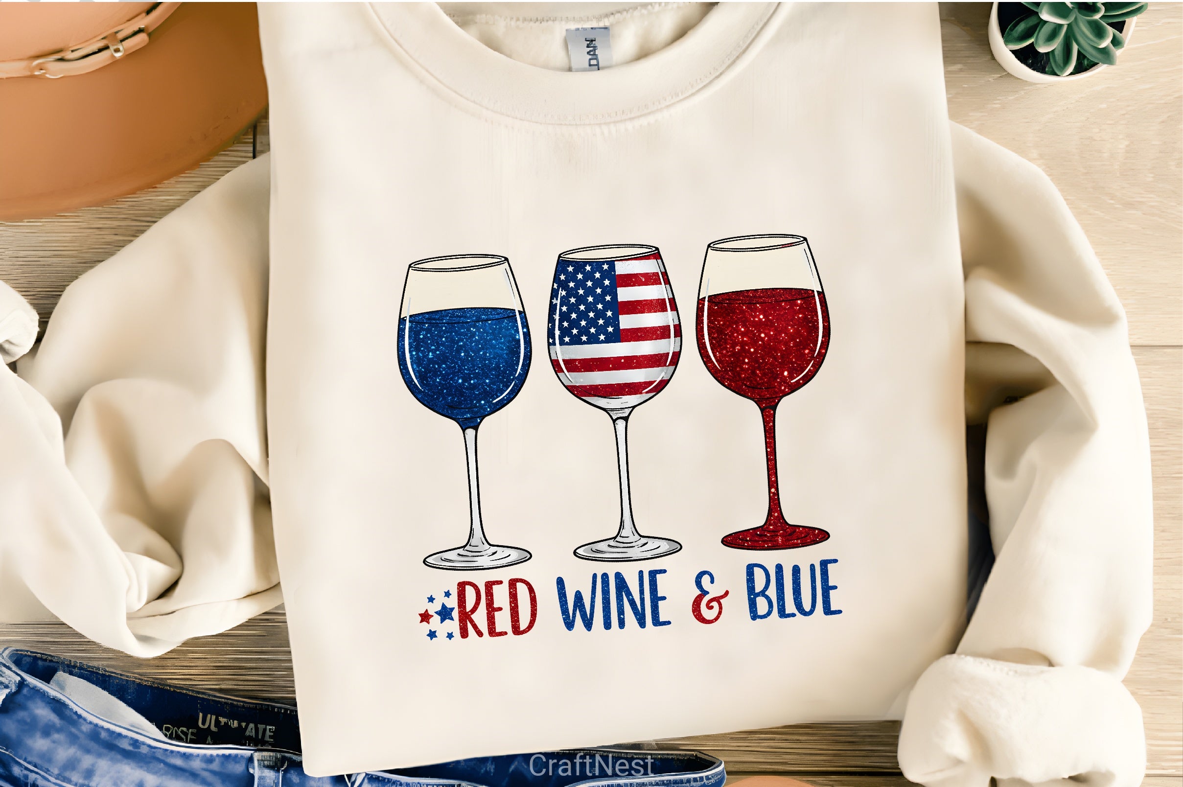 Red Wine & Blue 4th July Clipart Bundle - CraftNest - Digital Crafting and Art