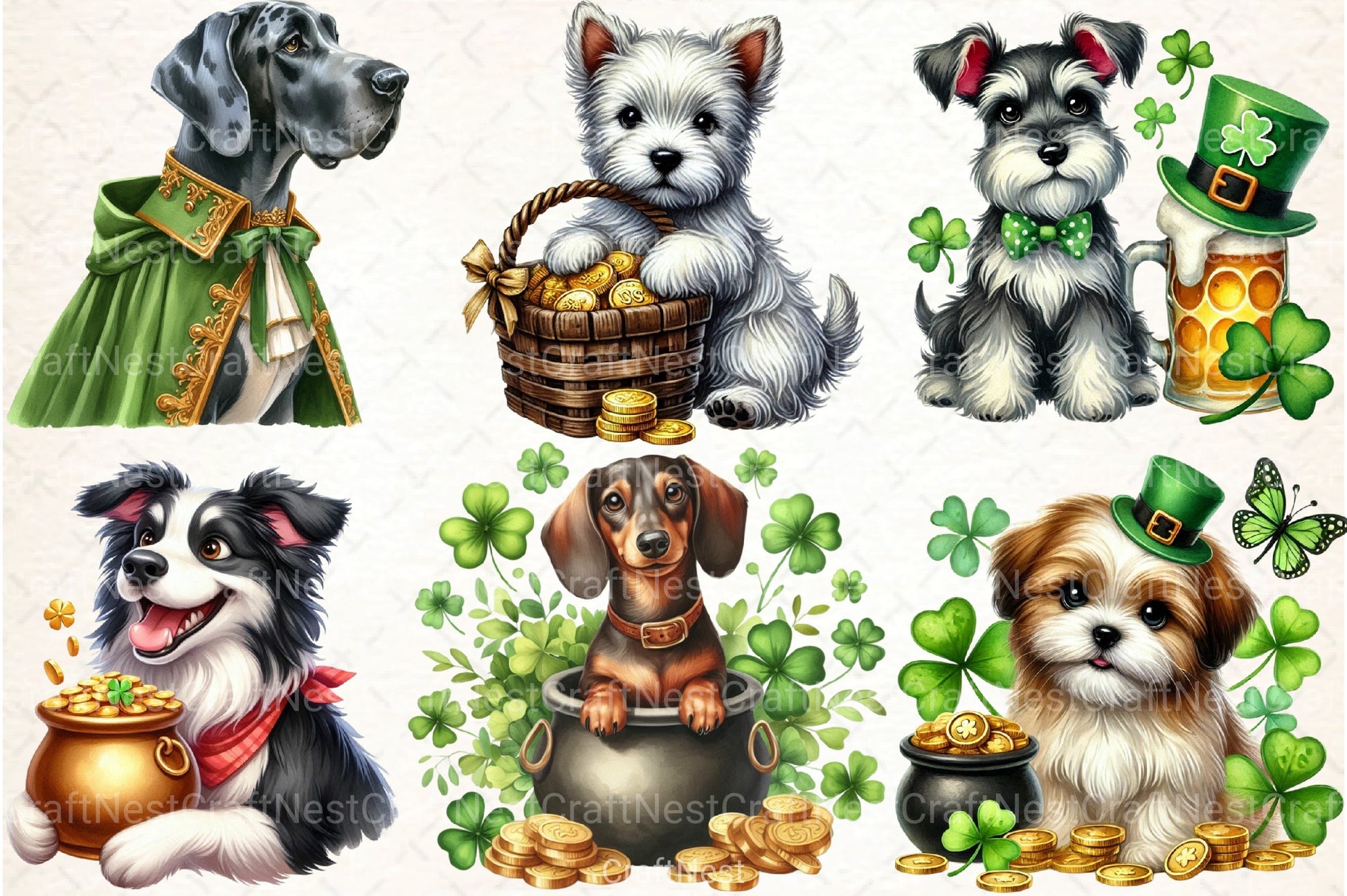 St. Patrick's Day Dog Clipart Bundle 88 - CraftNest - Digital Crafting and Art
