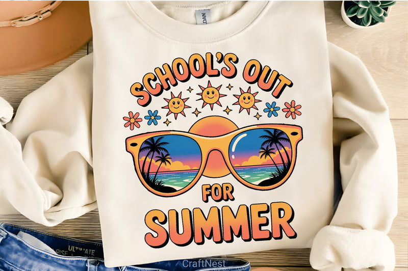 Colorful School's Out Summer Clipart Bundle - CraftNest - Digital Crafting and Art