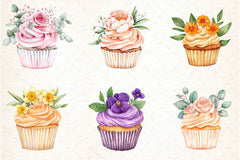 Floral Cupcake Clipart Bundle 99 - CraftNest - Digital Crafting and Art
