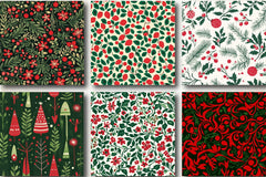Red Green Christmas Patterns Clipart Bundle - CraftNest - Digital Crafting and Art