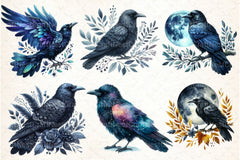 Midnight Blue Ravens Clipart Bundle - CraftNest - Digital Crafting and Art