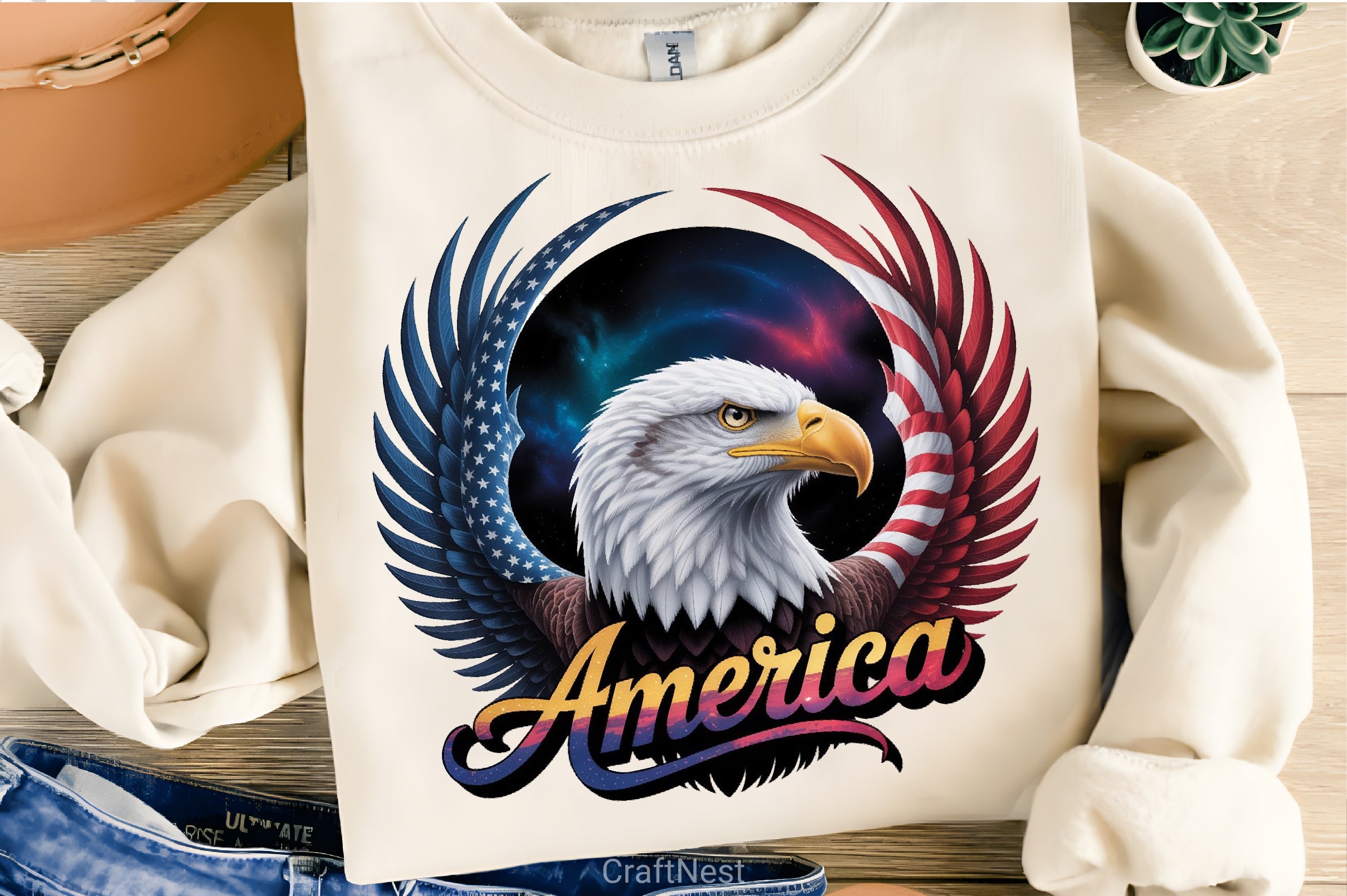 Cosmic Bald Eagle Digital Art Bundle - CraftNest - Digital Crafting and Art