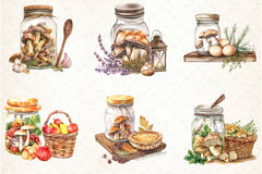 Mushroom Jar Clipart Bundle - CraftNest - Digital Crafting and Art