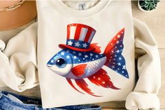 Patriotic Fish Clipart Bundle - CraftNest - Digital Crafting and Art