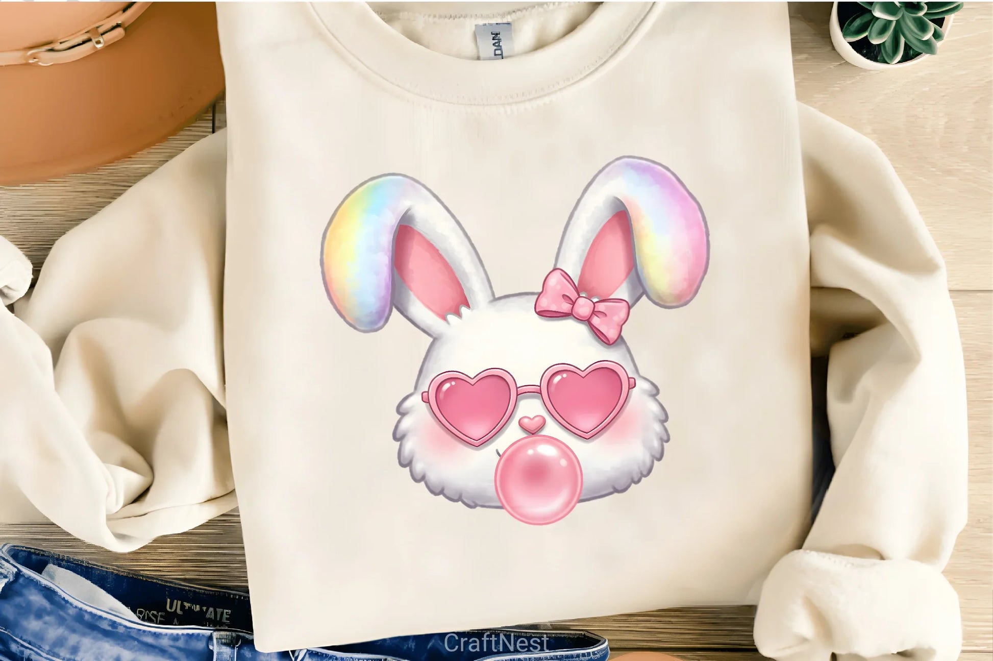 Pink Easter Bunny Clipart Bundle 51 - CraftNest - Digital Crafting and Art