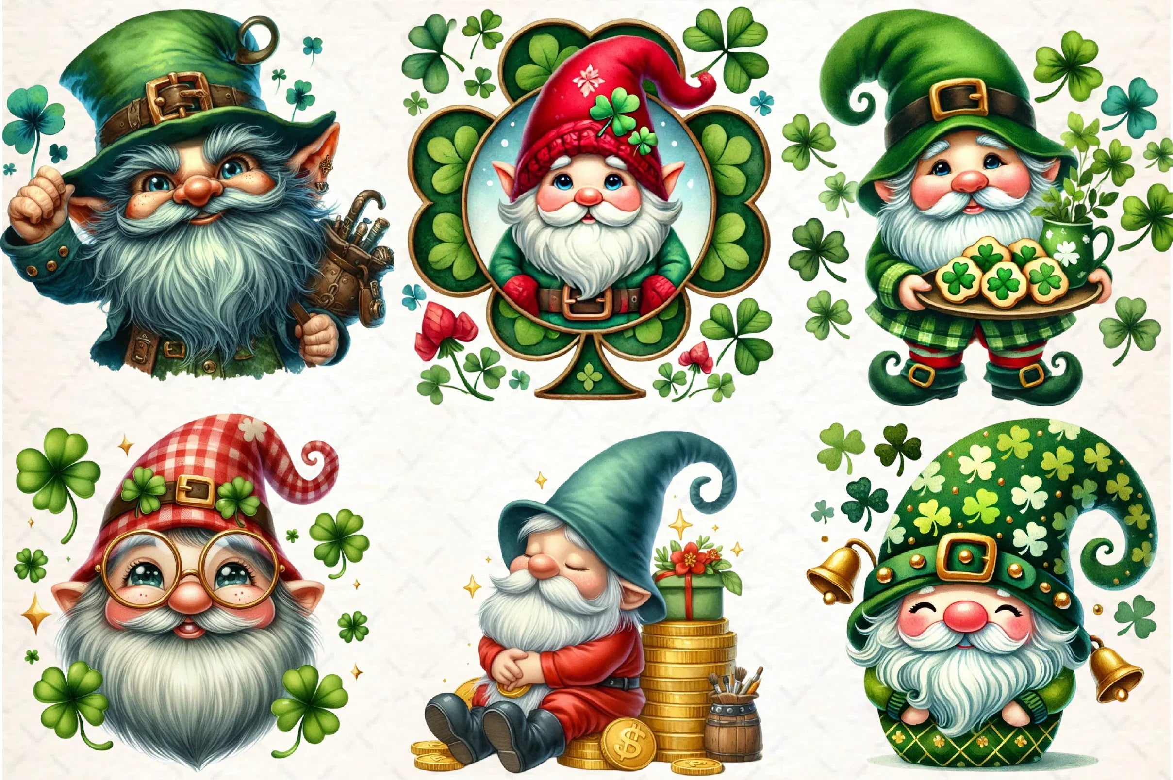 St. Patrick's Day Gnome Clipart Bundle - CraftNest - Digital Crafting and Art