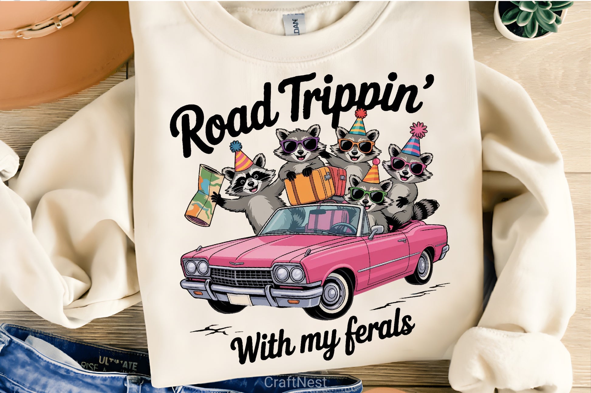 Raccoons Road Trip Retro Car Clipart Bundle - CraftNest - Digital Crafting and Art