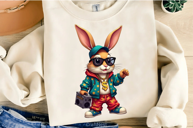 Hip Hop Bunny Easter Clipart Bundle 3 - CraftNest - Digital Crafting and Art