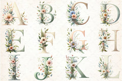 Floral Alphabet Letters Clipart Bundle - CraftNest - Digital Crafting and Art