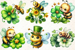 St. Patrick's Day Bee Clipart Bundle - CraftNest - Digital Crafting and Art