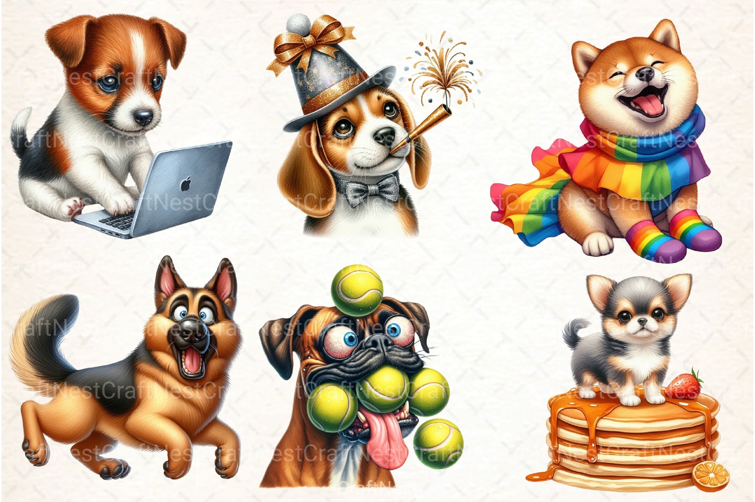 Quirky Funny Dog Clipart Bundle 8 - CraftNest - Digital Crafting and Art