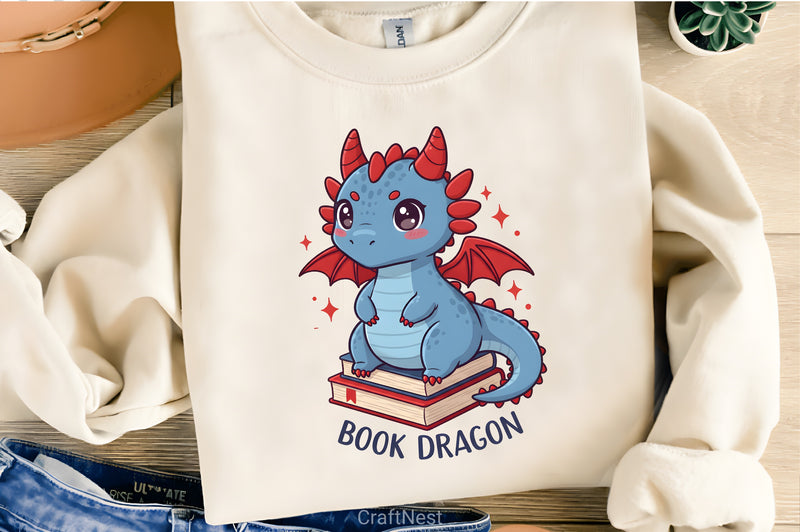 Funny Book Lover Dragon Clipart Bundle - CraftNest - Digital Crafting and Art