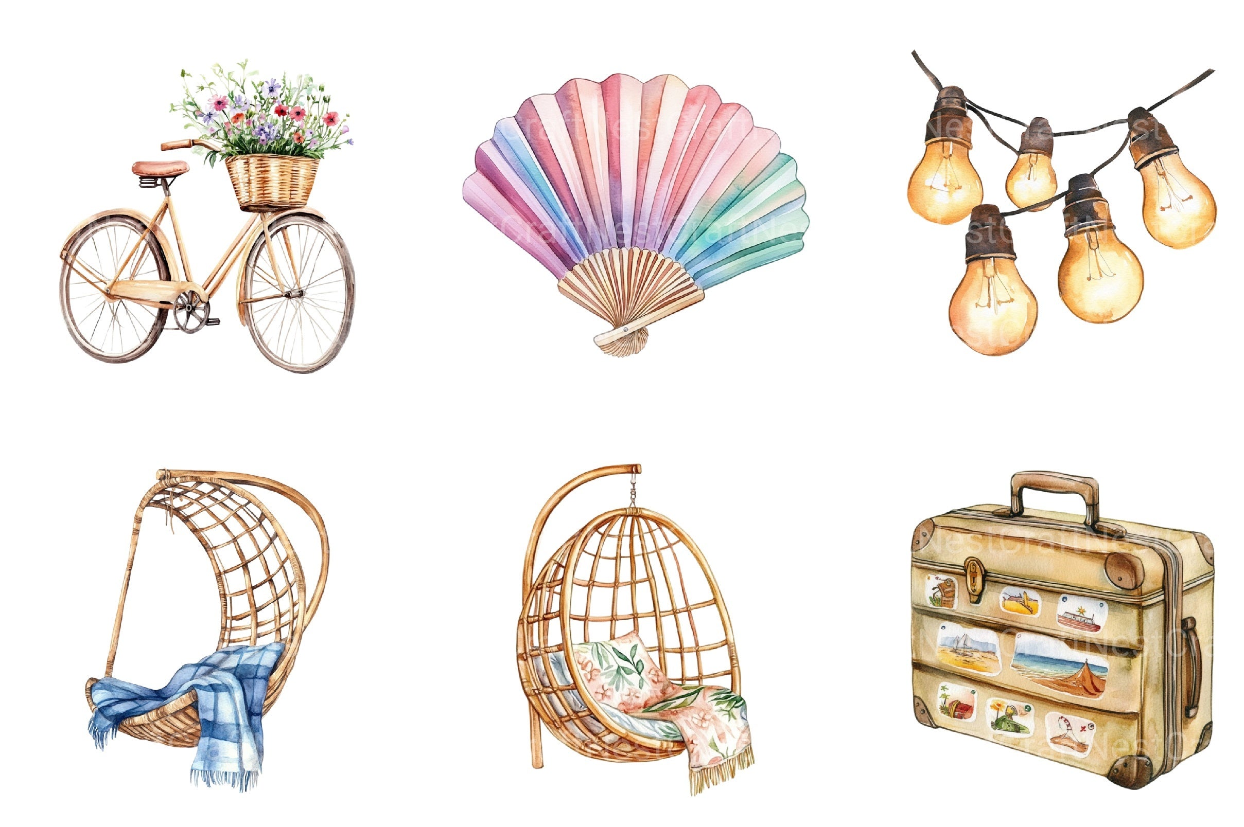 Vintage Summer Decorations Clipart Bundle 99 - CraftNest - Digital Crafting and Art