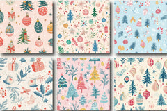Merry & Bright Pastel Christmas Patterns Clipart Bundle - CraftNest - Digital Crafting and Art