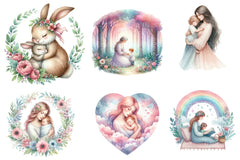 Pastel Mother's & Child Clipart Bundle 90 - CraftNest - Digital Crafting and Art