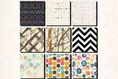 Lines & Dots Patterns Digital Paper - CraftNest - Digital Crafting and Art