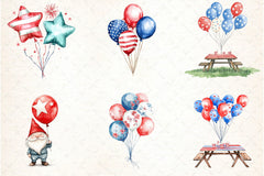 4th of July Balloon Clipart Bundle - CraftNest - Digital Crafting and Art