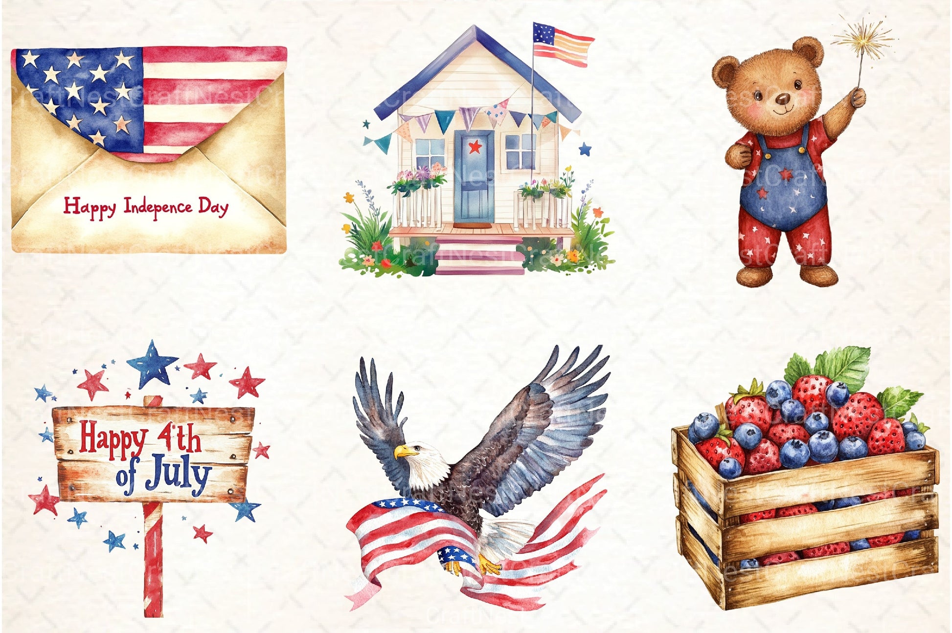 4th of July Clipart Bundle 21 - CraftNest - Digital Crafting and Art