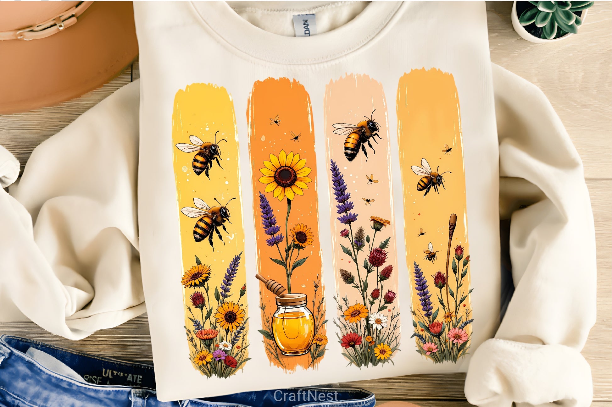 Bee Themed Stripe Clipart Bundle - CraftNest - Digital Crafting and Art