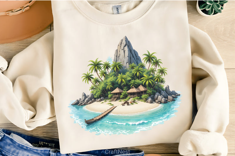 Tropical Summer Aesthetic Clipart Bundle - CraftNest - Digital Crafting and Art