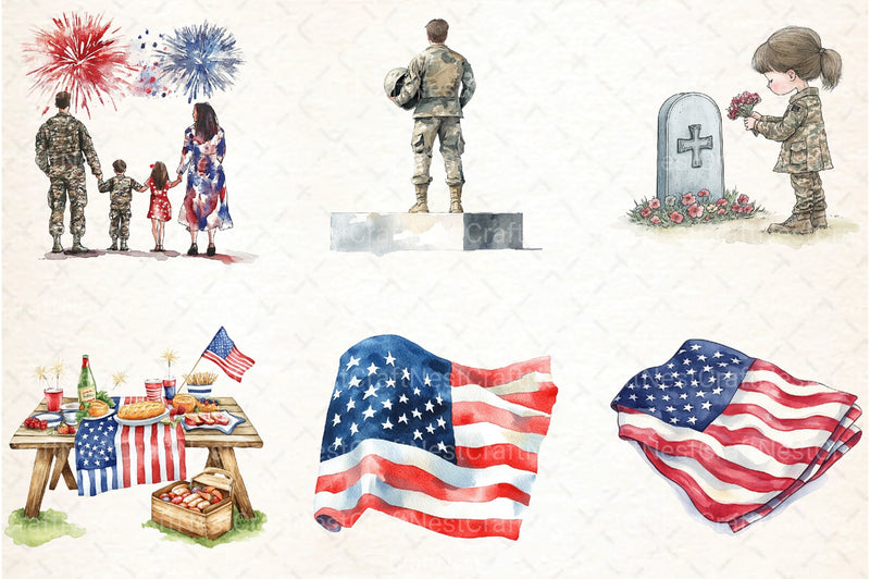 Memorial Day Clipart Bundle 27 - CraftNest - Digital Crafting and Art