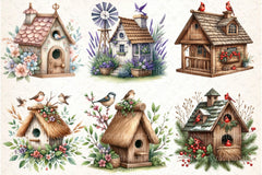 Spring Birdhouse Clipart Bundle 99 - CraftNest - Digital Crafting and Art