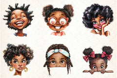 Peeking Black Girls Clipart Bundle 1 - CraftNest - Digital Crafting and Art