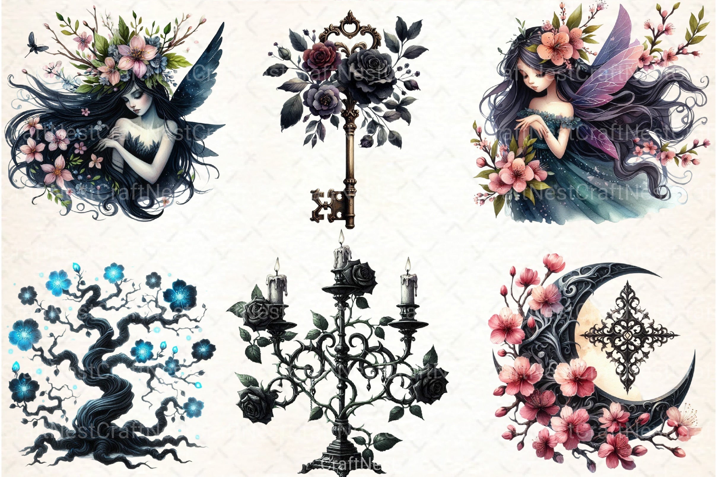 Gothic Spring Clipart Bundle 33 - CraftNest - Digital Crafting and Art