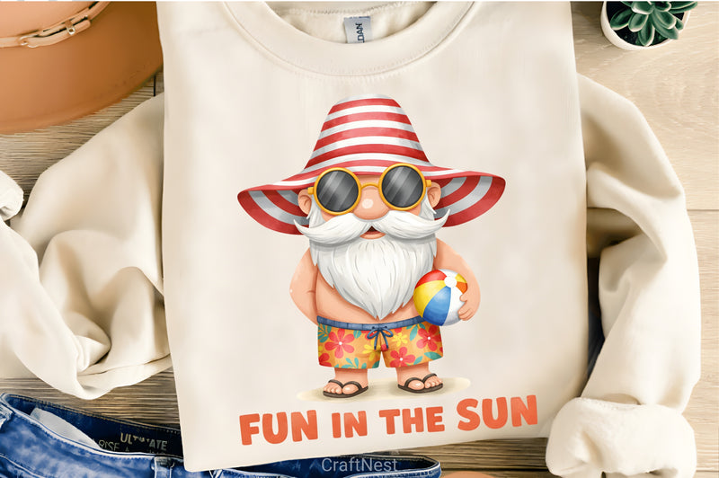Fun In The Sun: Summer Gnome Clipart Bundle - CraftNest - Digital Crafting and Art