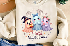 Pastel Kawaii Halloween Ghosts Clipart Bundle - CraftNest - Digital Crafting and Art