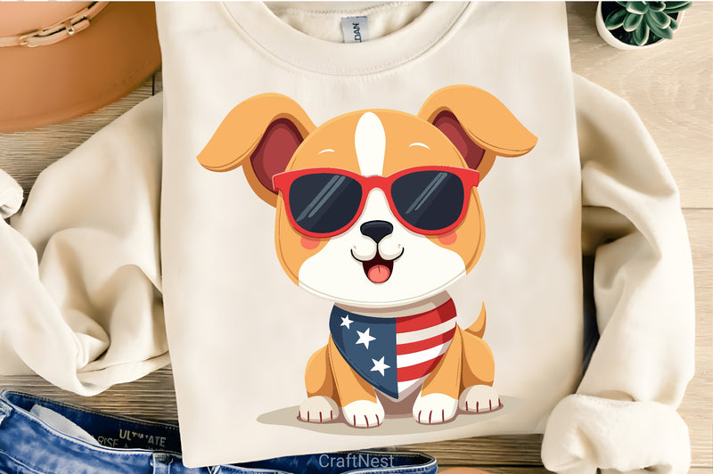Patriotic Puppy Clipart Bundle - CraftNest - Digital Crafting and Art