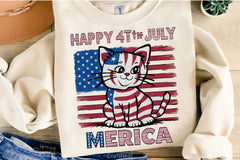 Happy 4th July Cat Clipart Bundle - CraftNest - Digital Crafting and Art