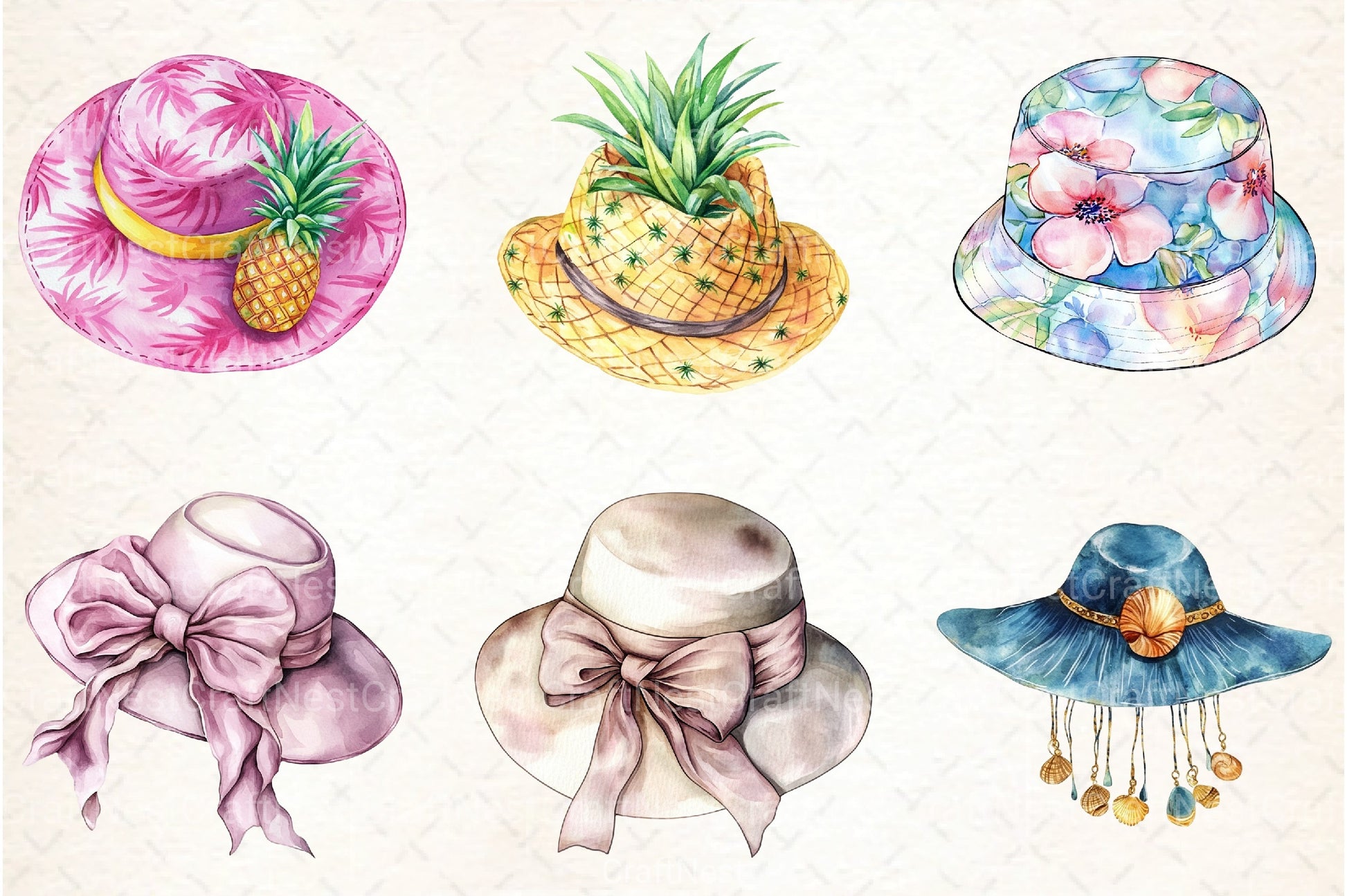 Summer Hat Clipart Bundle - CraftNest - Digital Crafting and Art