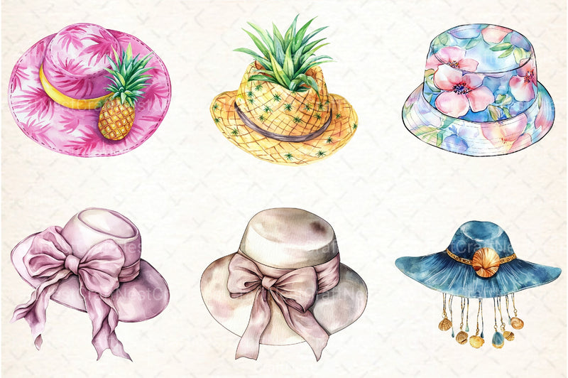 Summer Hat Clipart Bundle - CraftNest - Digital Crafting and Art