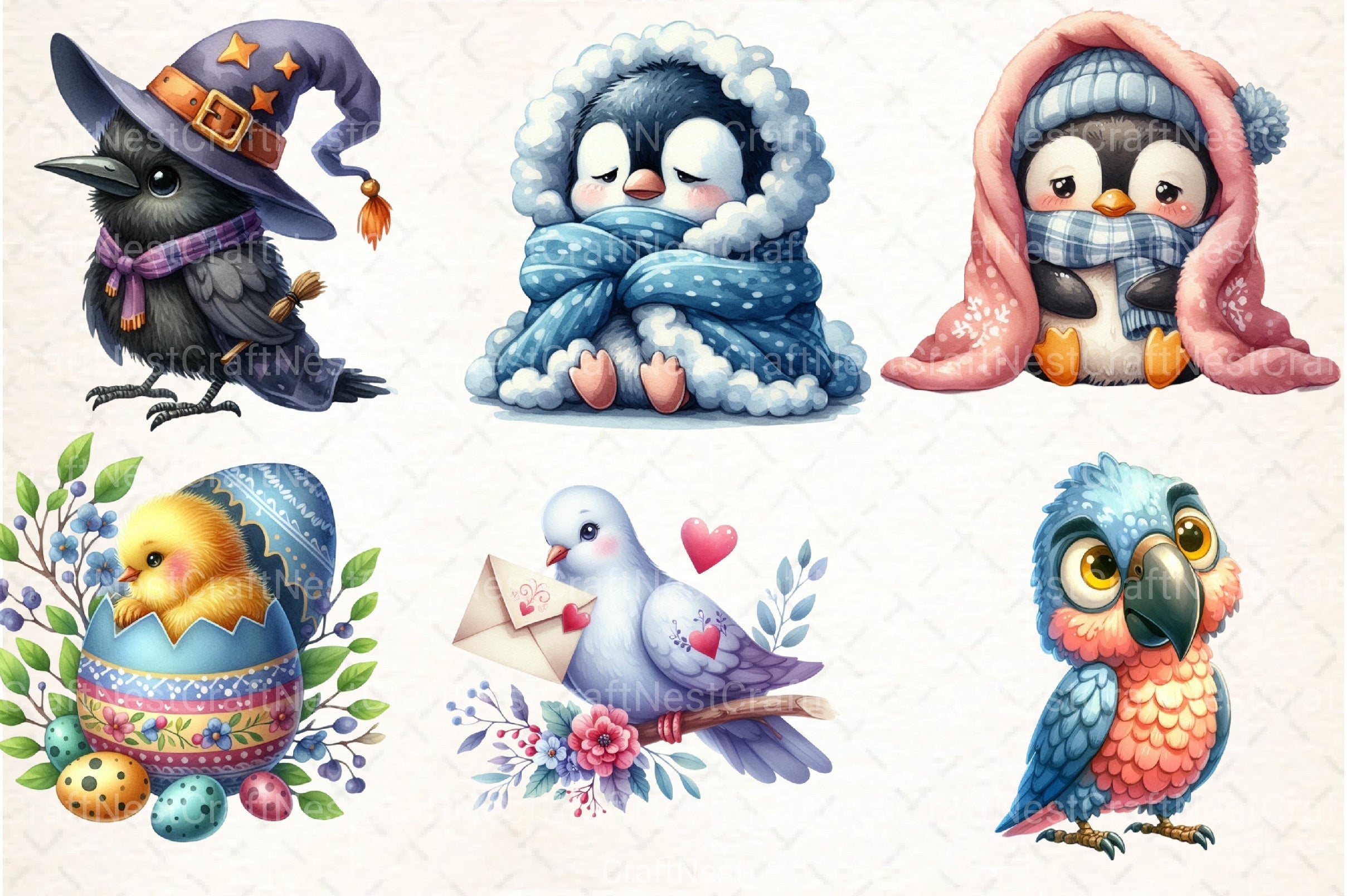 Quirky Funny Bird Clipart Bundle - CraftNest - Digital Crafting and Art