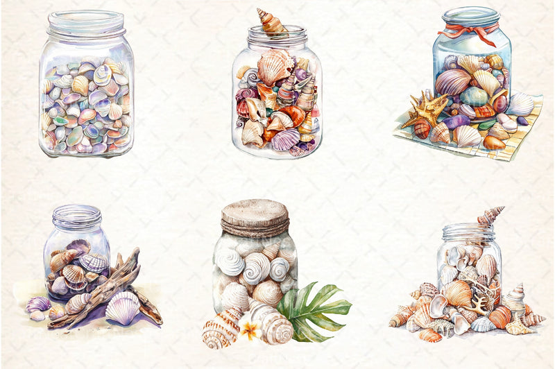 Ocean Sea Shell Clipart Bundle 99 - CraftNest - Digital Crafting and Art