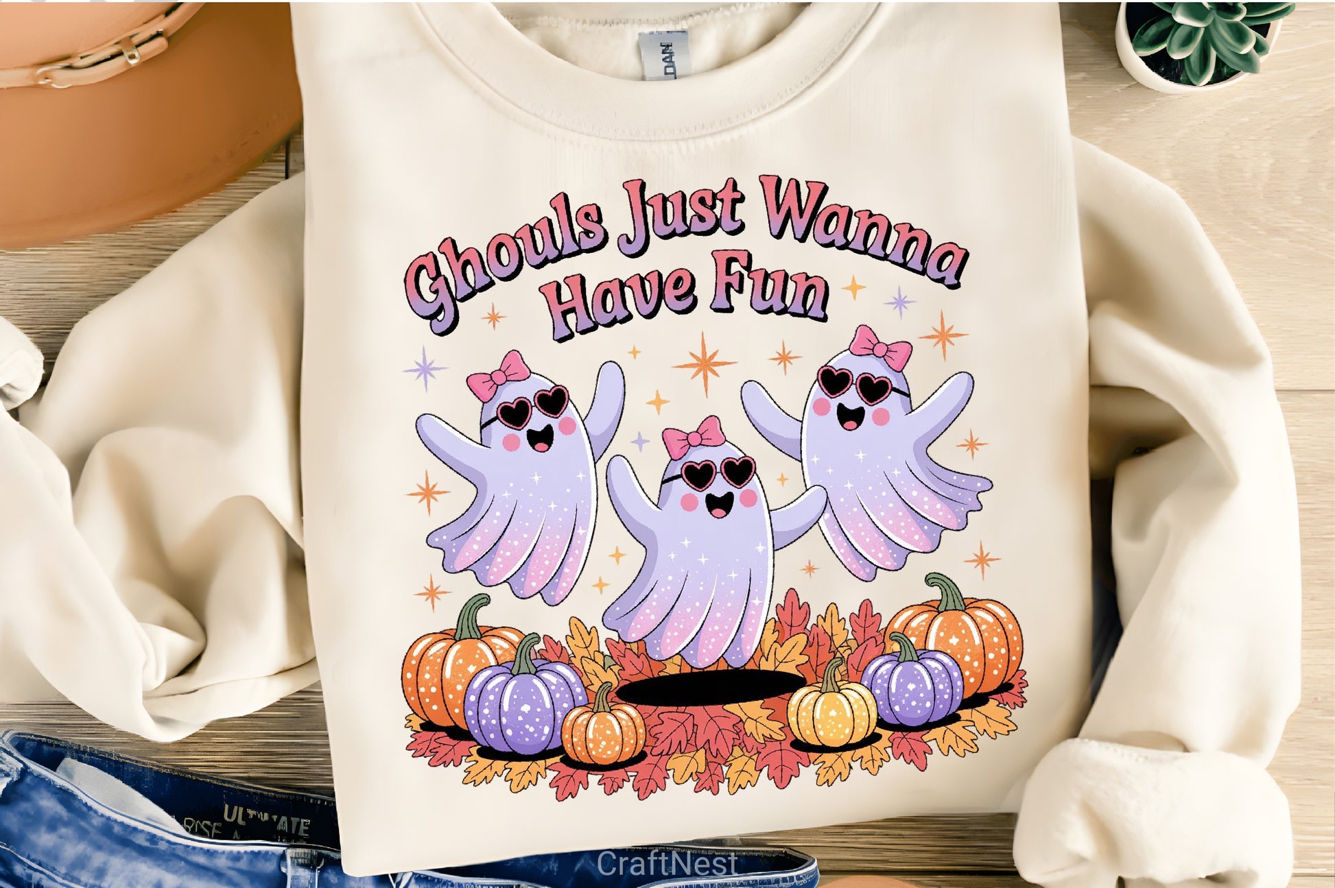 Pastel Ghosts Fall Leaves Clipart Bundle 5 - CraftNest - Digital Crafting and Art