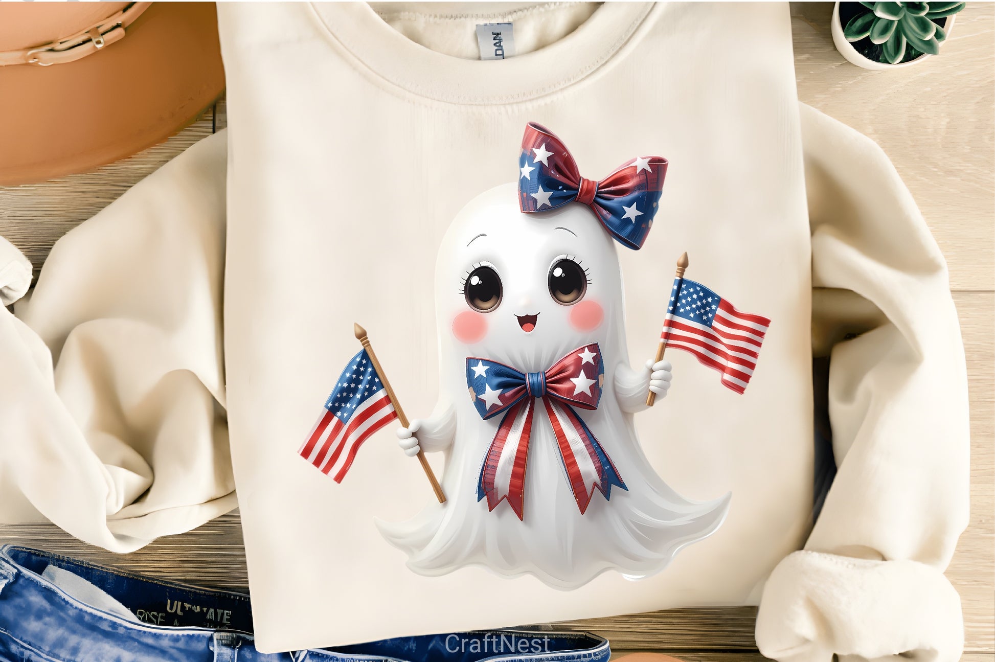 American Flag Ghost Clipart Bundle - CraftNest - Digital Crafting and Art