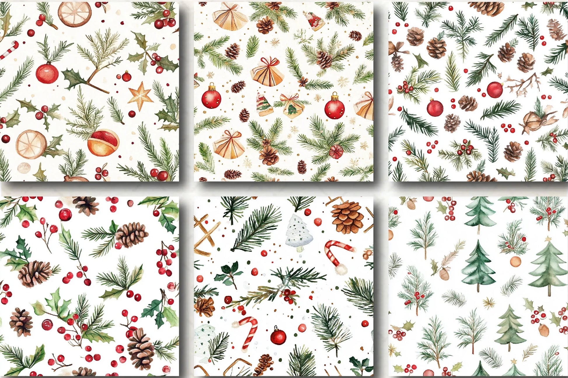 Rustic Christmas Patterns Clipart Bundle - CraftNest - Digital Crafting and Art