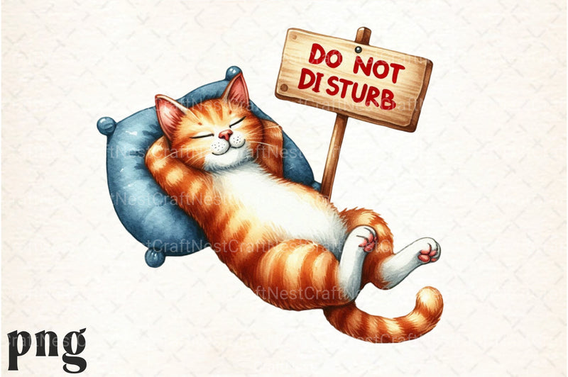 Do Not Disturb Cat Clipart Bundle - CraftNest - Digital Crafting and Art
