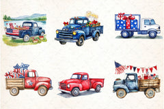 4th of July Truck Clipart Bundle 99 - CraftNest - Digital Crafting and Art