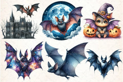 Midnight Blue Bats Clipart Bundle - CraftNest - Digital Crafting and Art