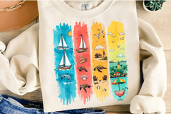 Colorful Stripe T Shirt Design Bundle - CraftNest - Digital Crafting and Art