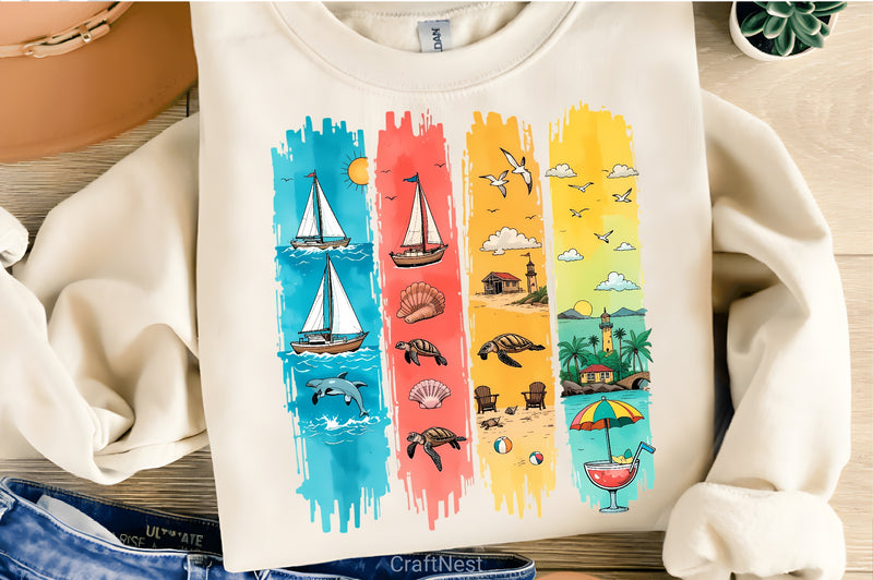 Colorful Stripe T Shirt Design Bundle - CraftNest - Digital Crafting and Art