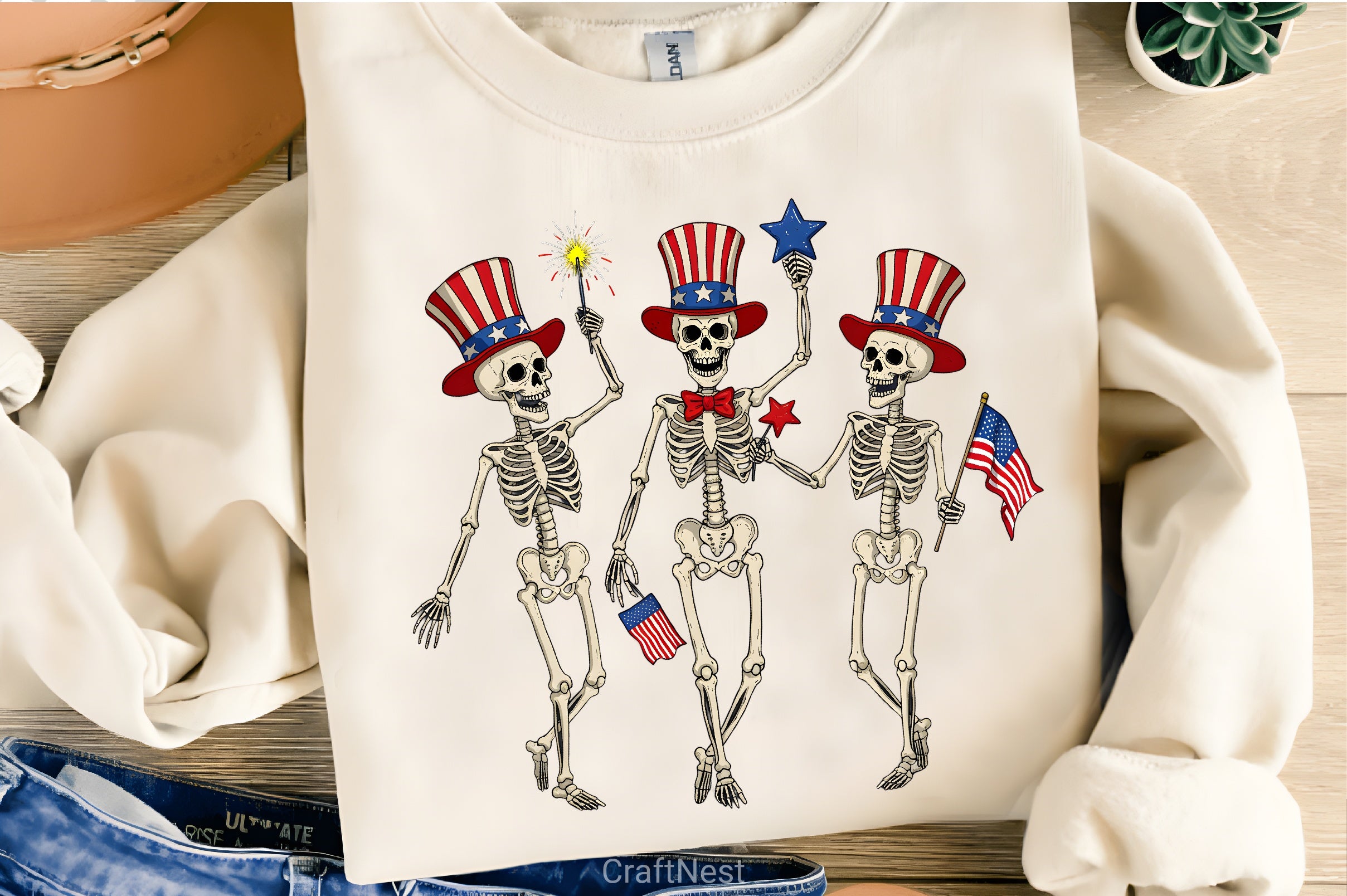 Dancing Skeleton Shirt 4th of July Clipart Bundle - CraftNest - Digital Crafting and Art