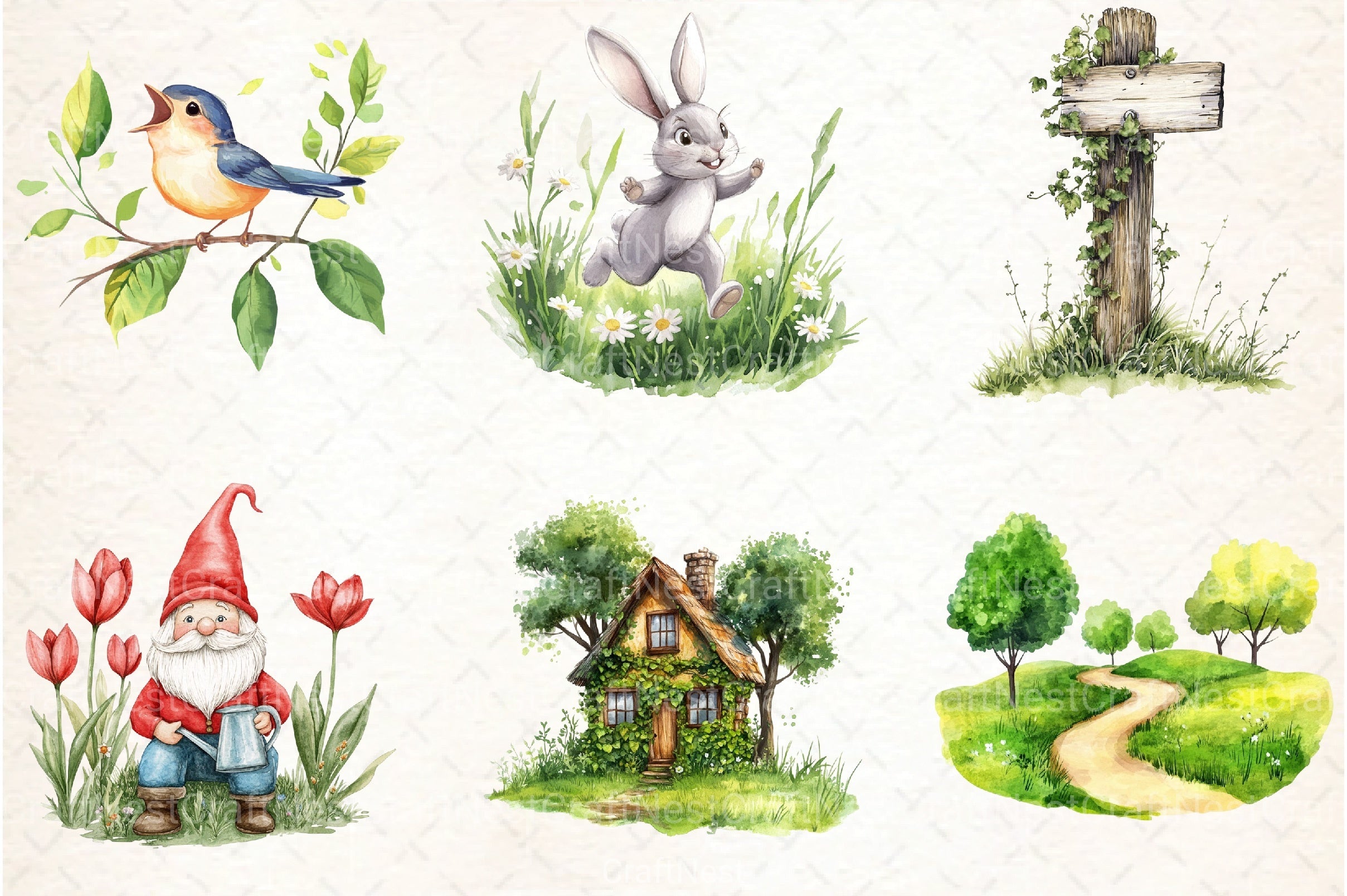 Green Spring Outdoor Clipart Bundle - CraftNest - Digital Crafting and Art