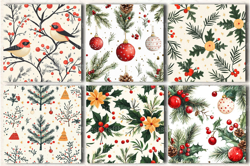 Christmas Seamless Patterns Digital Paper - CraftNest - Digital Crafting and Art