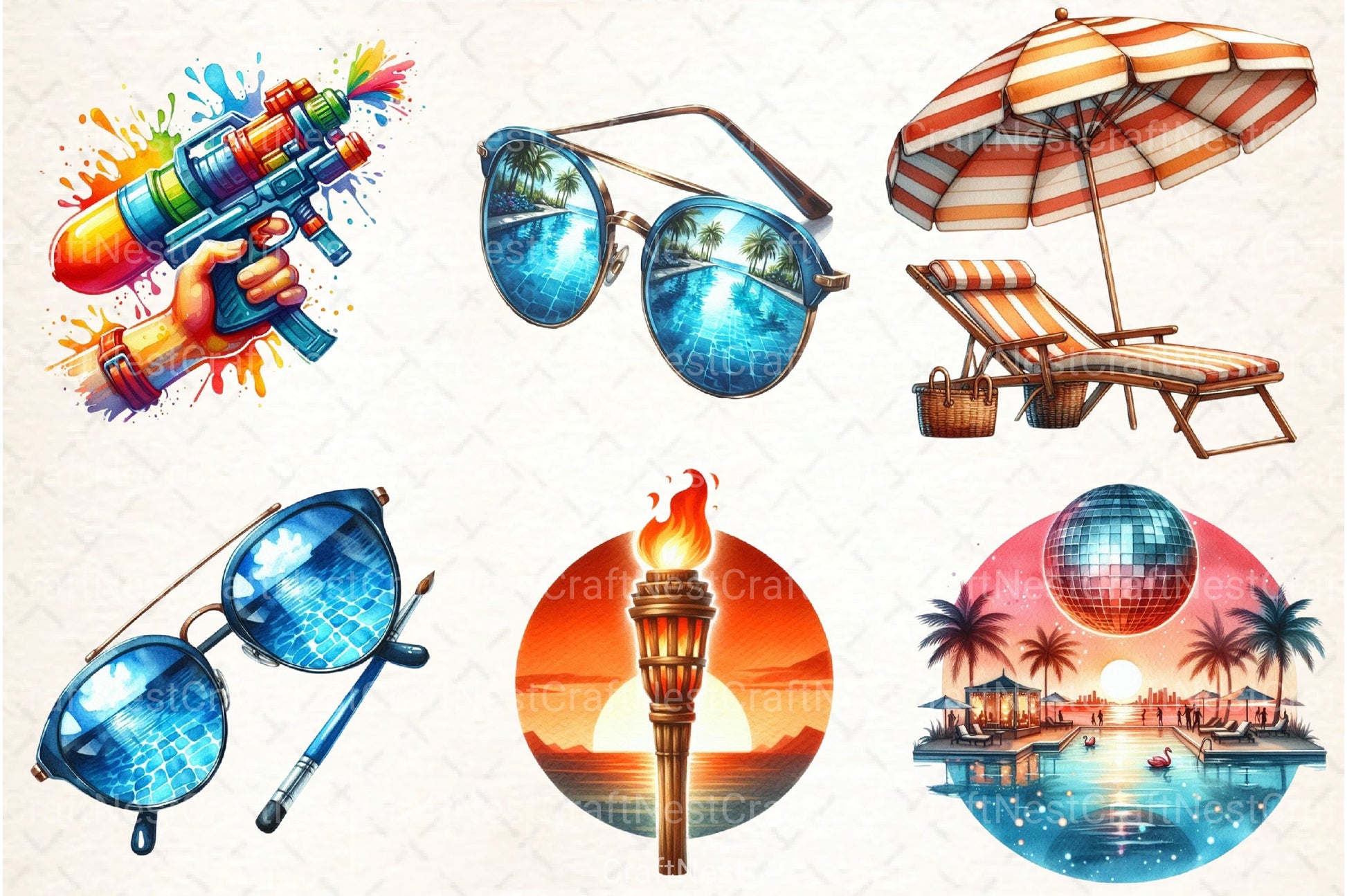 Pool Party Clipart Bundle 99 - CraftNest - Digital Crafting and Art